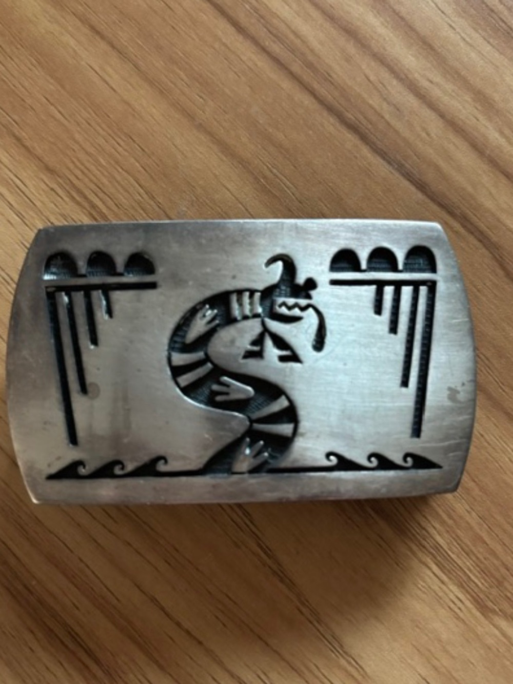 Hopi Vintage (1970-90's) Sterling Silver Buckle "Snake Design"